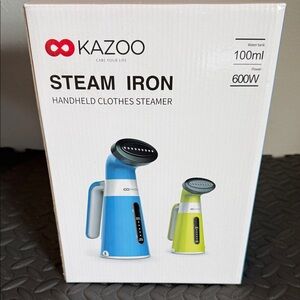 Blue and Green Handheld Clothes Steamer